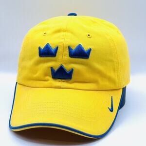 Nike Sweden National Team Hat Yellow Blue Crown Classic99 Dri Fit Cap Soccer